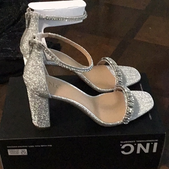 Silver Strappy Rhinestone Heels for Special Occasions - Picture 3 of 5